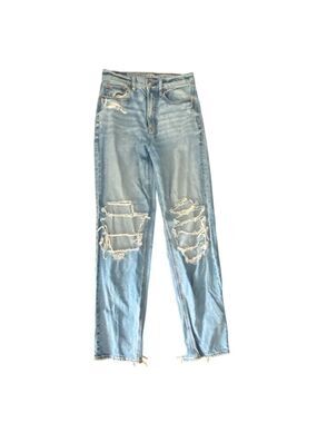 American Eagle Low Rise Bootcut Ripped Blue Jeans Size 0